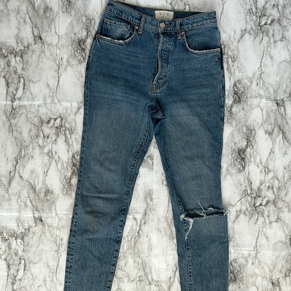 Free People We The Free | size 27 distressed skinny jeans high rise 5 button fly - Picture 2 of 16